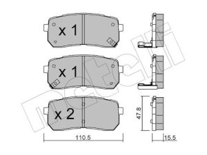 Set placute frana METELLI 22-0786-0 – KIA | AutoRival