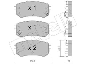 Set placute frana METELLI 22-0815-0 – KIA | AutoRival