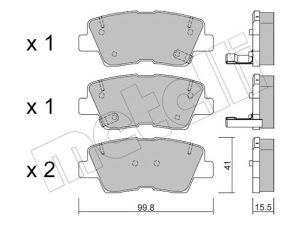 Set placute frana METELLI 22-0886-0 – KIA | AutoRival