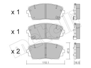Set placute frana METELLI 22-0941-0 – KIA | AutoRival