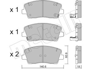 Set placute frana METELLI 22-1169-0 – KIA | AutoRival