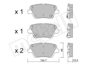 Set placute frana METELLI 22-1243-0 – KIA | AutoRival