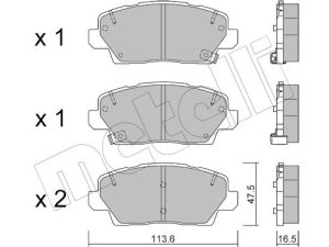 Set placute frana METELLI 22-1302-0 – KIA | AutoRival