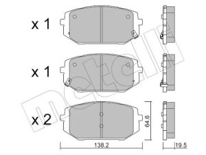 Set placute frana METELLI 22-1361-0 – KIA | AutoRival
