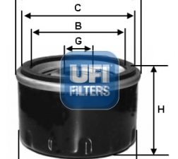 Filtru ulei UFI 23.545.00 – KIA | AutoRival