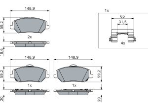 Set placute frana BOSCH 0 986 424 862