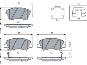 Set placute frana BOSCH 0 986 494 563