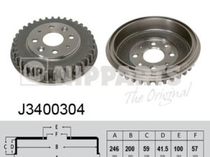 Tambur frana NIPPARTS J3400304 – KIA | AutoRival