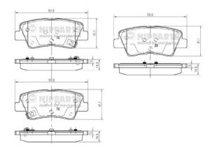 Set placute frana NIPPARTS N3610314 – KIA | AutoRival