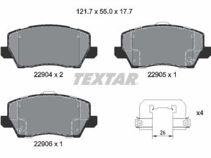 Set placute frana TEXTAR 2290401 – KIA | AutoRival