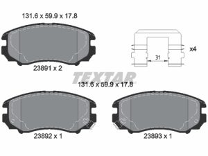 Set placute frana TEXTAR 2389105 – KIA | AutoRival