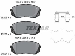 Set placute frana TEXTAR 2520504 – KIA | AutoRival