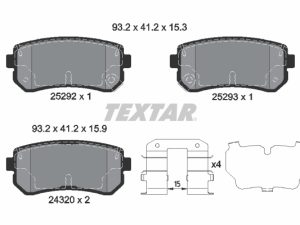 Set placute frana TEXTAR 2529201 – KIA | AutoRival