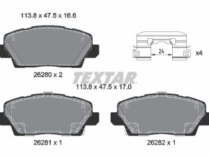 Set placute frana TEXTAR 2628001 – KIA | AutoRival