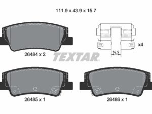 Set placute frana TEXTAR 2648401 – KIA | AutoRival