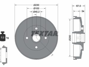 Tambur frana TEXTAR 94036500 – KIA | AutoRival