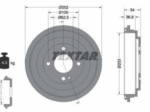 Tambur frana TEXTAR 94046700 – KIA | AutoRival
