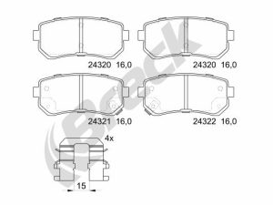 Set placute frana BRECK 24320 00 704 10 – KIA | AutoRival