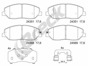 Set placute frana BRECK 24351 00 701 00 – KIA | AutoRival