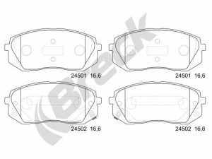 Set placute frana BRECK 24501 00 701 00 – KIA | AutoRival