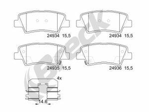 Set placute frana BRECK 24934 00 702 00 – KIA | AutoRival