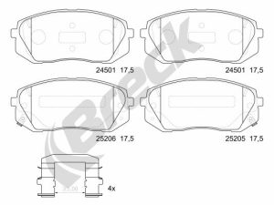 Set placute frana BRECK 25205 00 701 00 – KIA | AutoRival