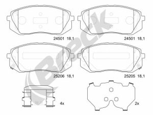Set placute frana BRECK 25205 00 701 10 – KIA | AutoRival