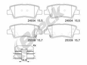 Set placute frana BRECK 25337 00 702 00 – KIA | AutoRival
