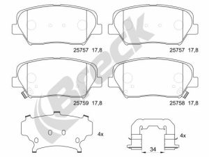 Set placute frana BRECK 25757 00 701 00 – KIA | AutoRival
