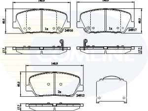 Set placute frana COMLINE CBP32259 – KIA | AutoRival