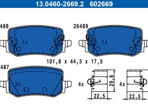Set placute frana ATE 13.0460-2669.2 – KIA | AutoRival