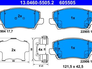 Set placute frana ATE 13.0460-5505.2 – KIA | AutoRival