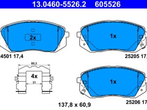Set placute frana ATE 13.0460-5526.2 – KIA | AutoRival