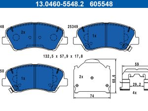Set placute frana ATE 13.0460-5548.2 – KIA | AutoRival