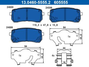 Set placute frana ATE 13.0460-5555.2 – KIA | AutoRival