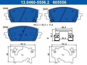 Set placute frana ATE 13.0460-5556.2 – KIA | AutoRival