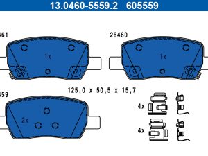 Set placute frana ATE 13.0460-5559.2 – KIA | AutoRival