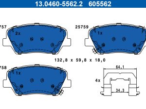 Set placute frana ATE 13.0460-5562.2 – KIA | AutoRival