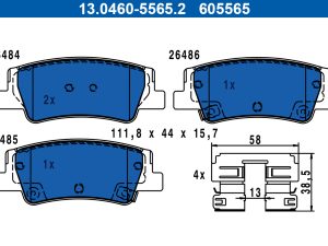 Set placute frana ATE 13.0460-5565.2 – KIA | AutoRival
