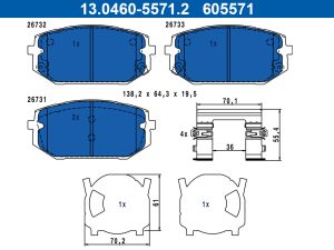 Set placute frana ATE 13.0460-5571.2 – KIA | AutoRival