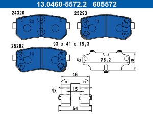 Set placute frana ATE 13.0460-5572.2 – KIA | AutoRival