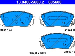 Set placute frana ATE 13.0460-5600.2 – KIA | AutoRival