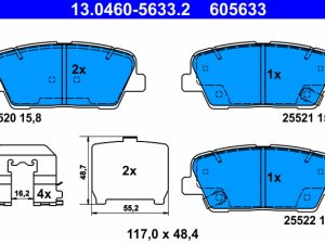Set placute frana ATE 13.0460-5633.2 – KIA | AutoRival