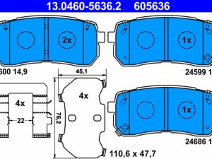 Set placute frana ATE 13.0460-5636.2 – KIA | AutoRival