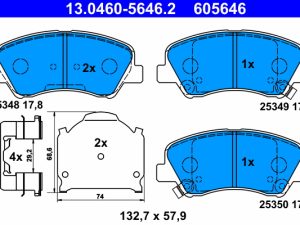Set placute frana ATE 13.0460-5646.2 – KIA | AutoRival
