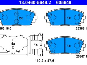 Set placute frana ATE 13.0460-5649.2 – KIA | AutoRival