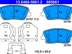 Set placute frana ATE 13.0460-5661.2 – KIA | AutoRival