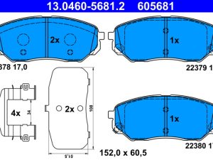 Set placute frana ATE 13.0460-5681.2 – KIA | AutoRival