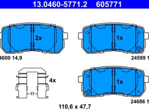 Set placute frana ATE 13.0460-5771.2 – KIA | AutoRival