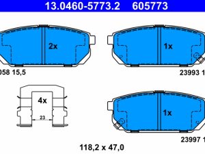 Set placute frana ATE 13.0460-5773.2 – KIA | AutoRival